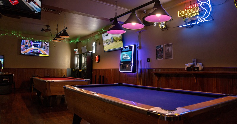 Interior, billiard tables