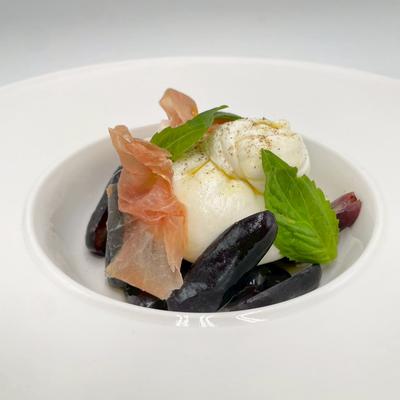 Burrata with Seasonal fruits photo