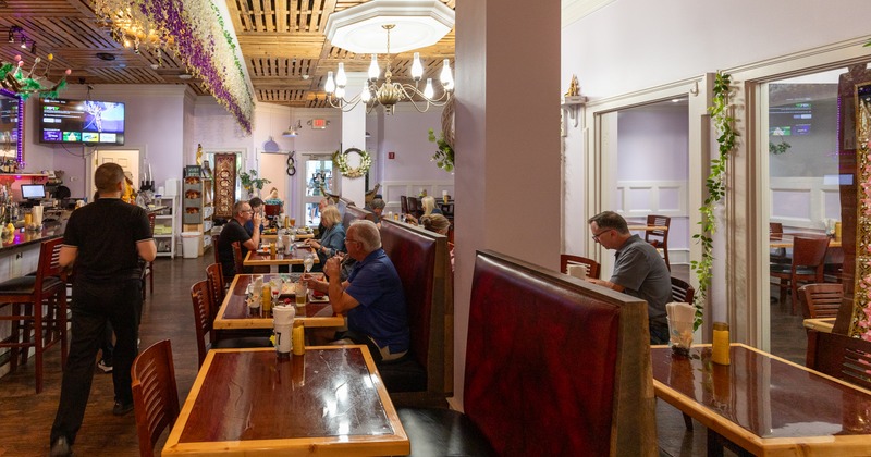 Interior, diner tables and chairs
