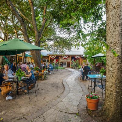 Guests sitting in the patio