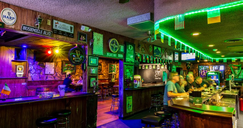 Interior, bar area with decor