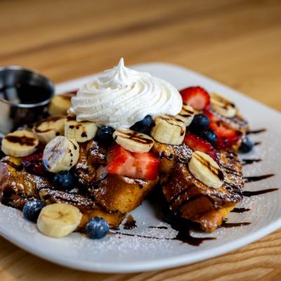 Red, white and blue French toast.