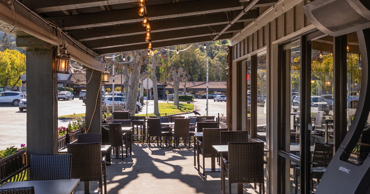 Covered patio, seating area