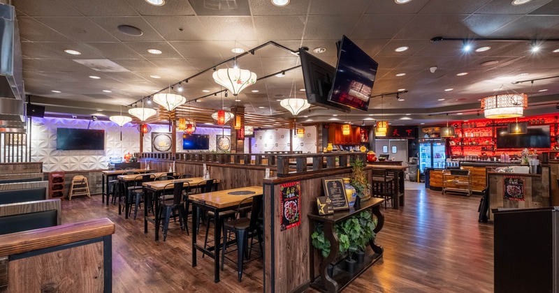 Interior, wide view, dining area