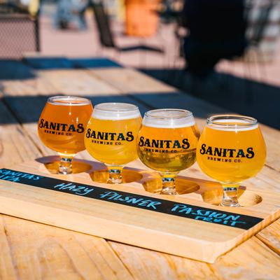 Beer flight, side view