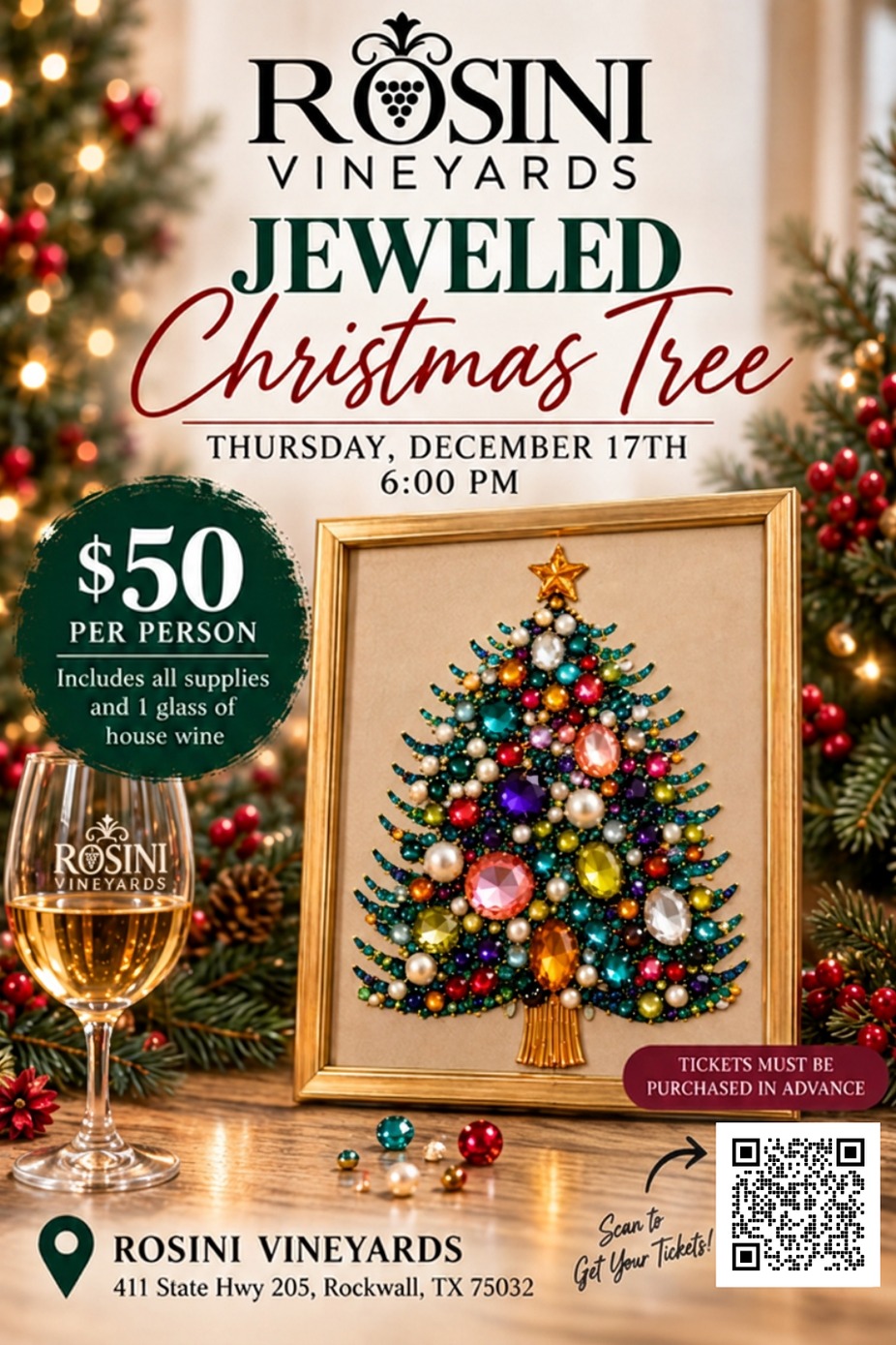 Jeweled Christmas Tree Art Workshop event photo