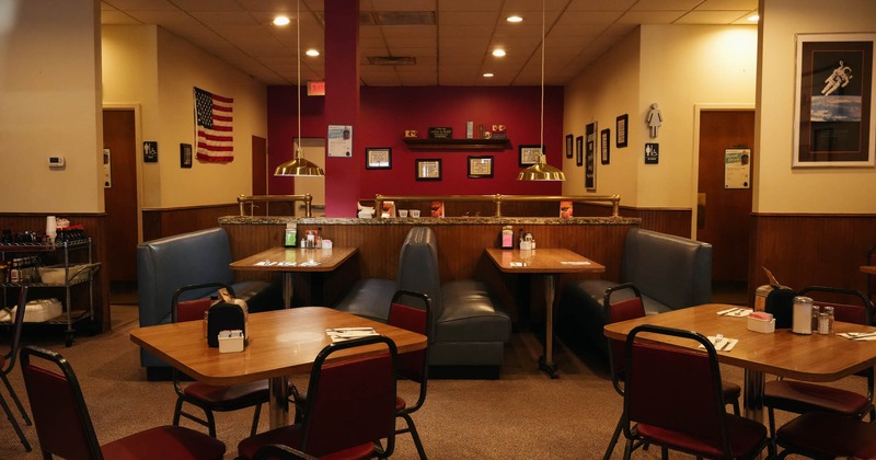 Interior, tables ready for guests