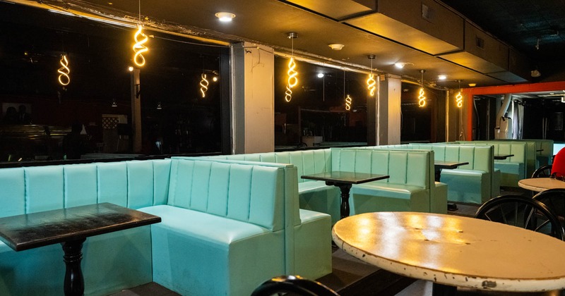 Interior, booth seating area