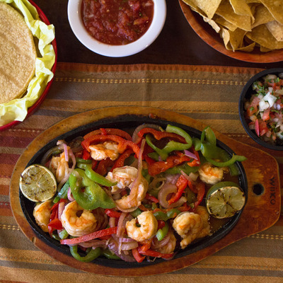 Various dishes on the table, top view