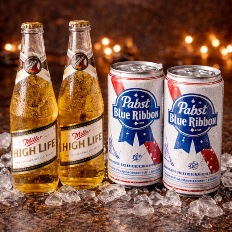 menu item 10 of 14, Miller High Life & PBR