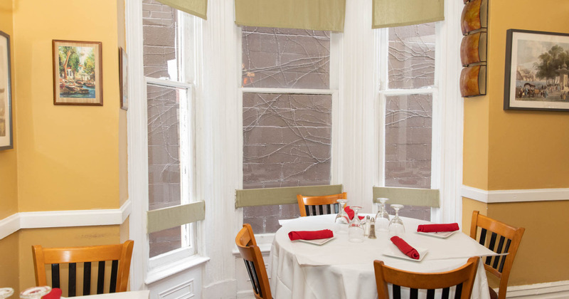 Interior with set tables