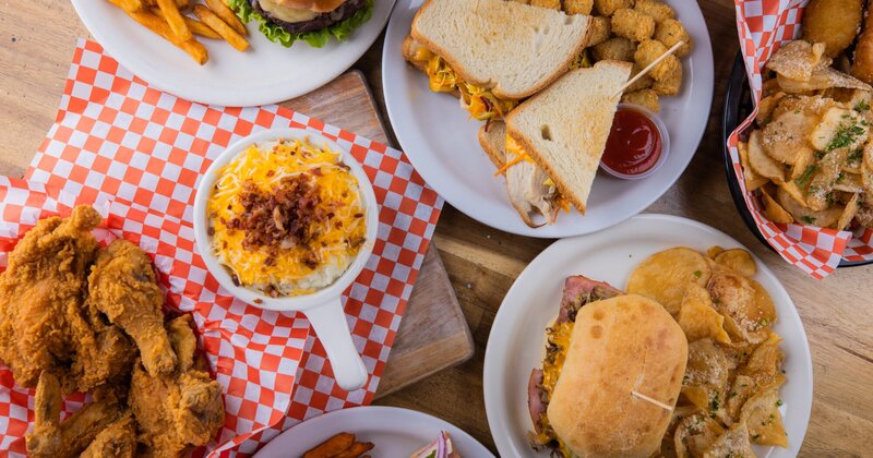 Different types of food served