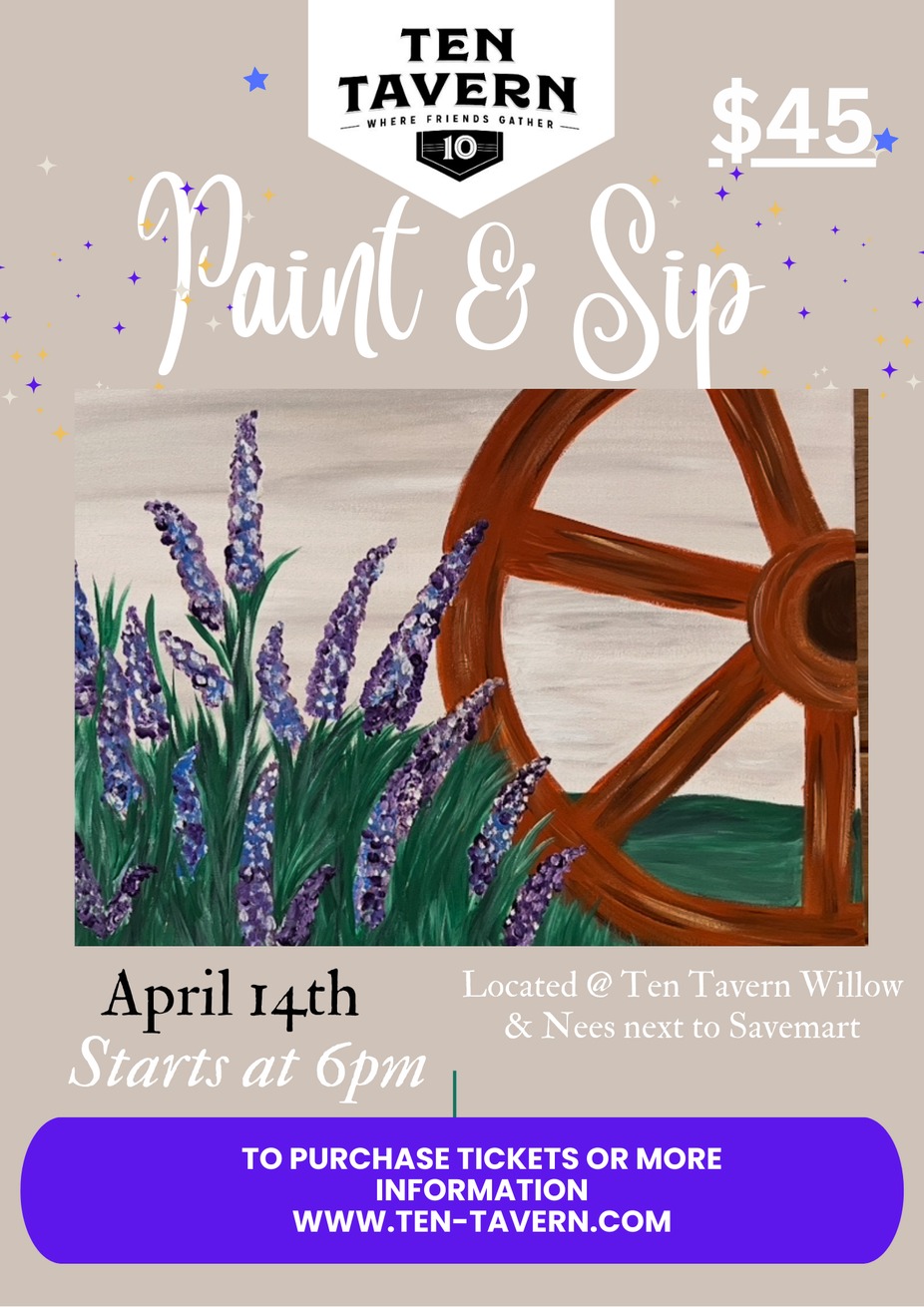 🌸 Springtime Paint & Sip at Ten Tavern! 🎨🌿 event photo