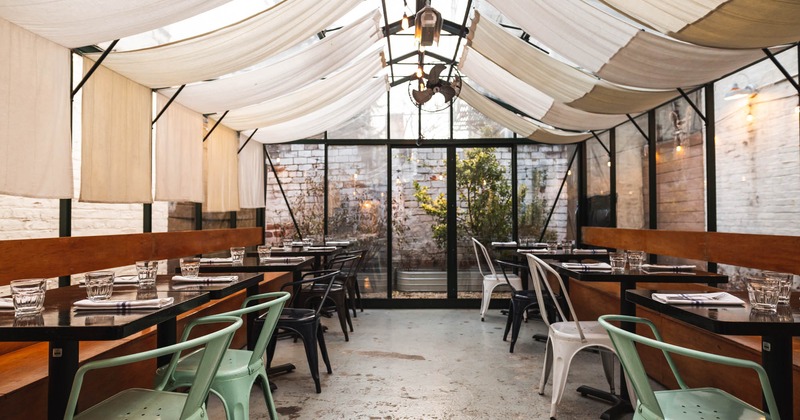 Dining tables ready for guests