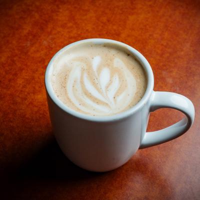 Cup of coffee with latte art.