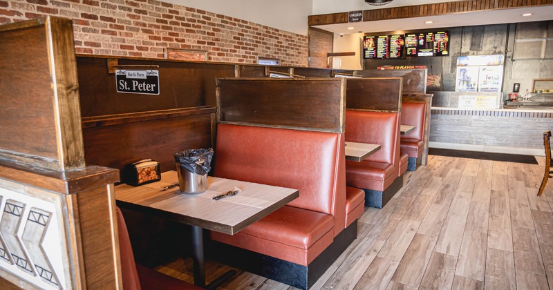 Interior, dining booths