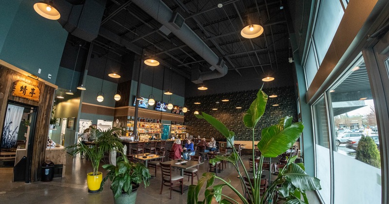 Interior, wide view, dining area