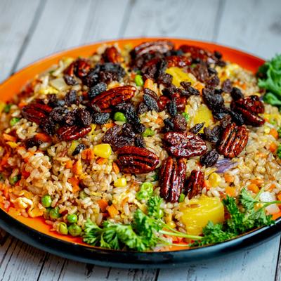 Hawaiian Fried Rice With Nuts.