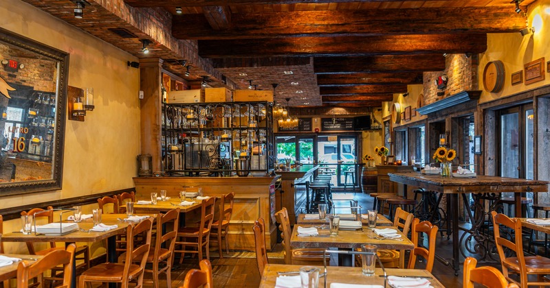 Interior, wide shot of dining area