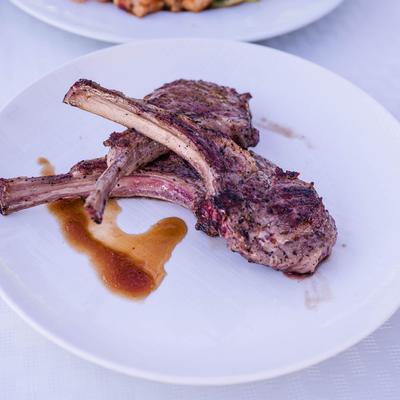 Hibachi lamb chops photo