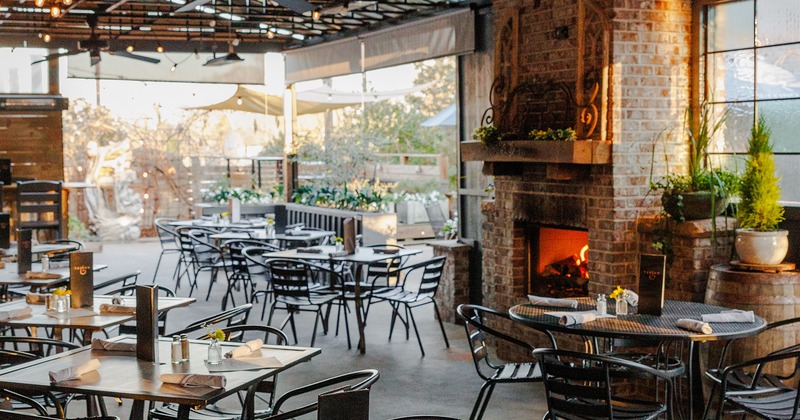 Spacious and cozy patio seating area