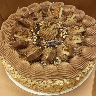 Whole Snicker bar cheesecake.