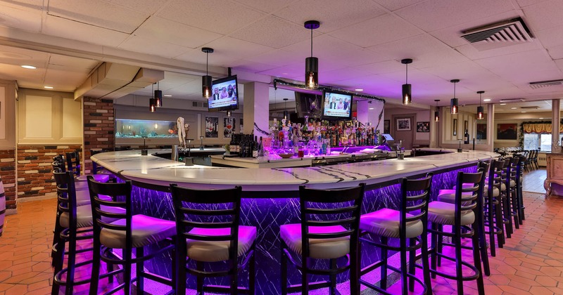 Interior, a bar with a bar stools