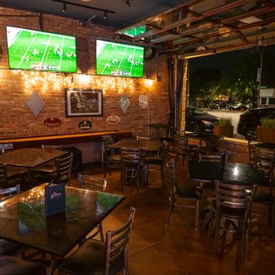 Interior, seating area.