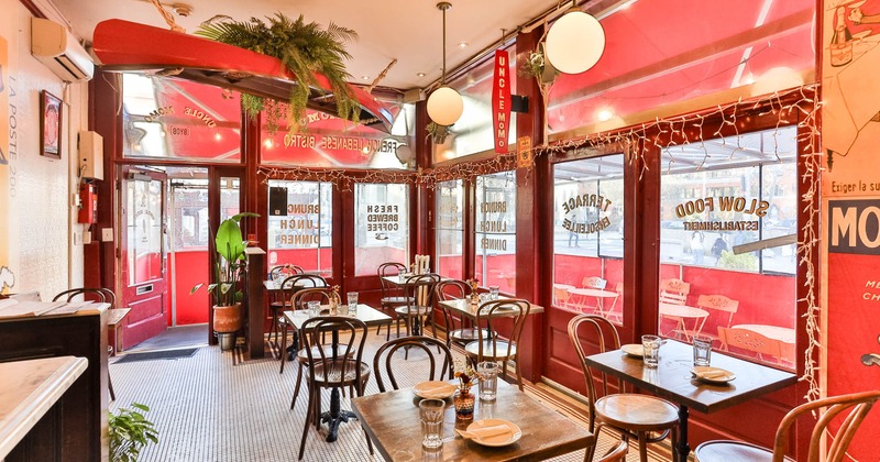 Interior, wide view of seating area