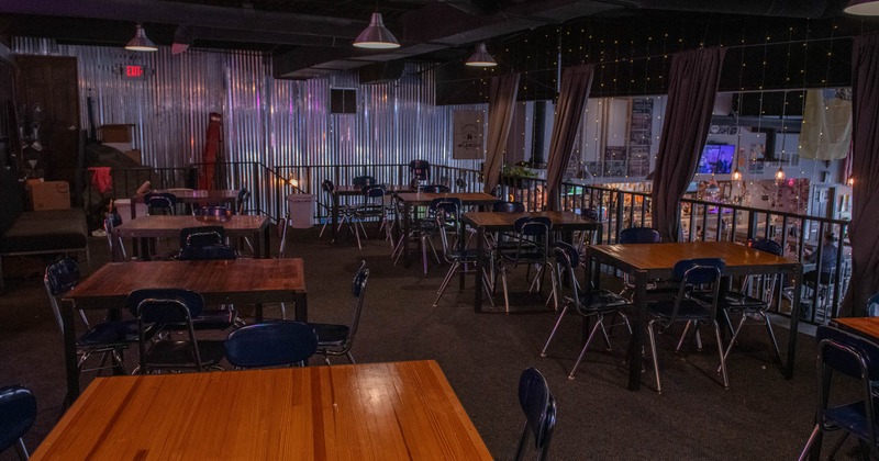 Interior, upstairs seating area