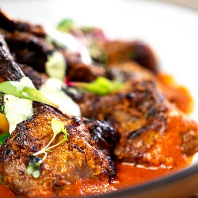 Lamb chops, closeup.