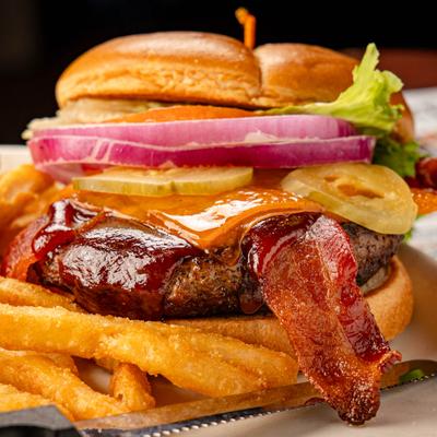 Bbq cheddar burger.
