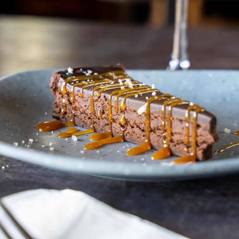 Flourless Chocolate Torte w/ Salted Caramel (GF) photo