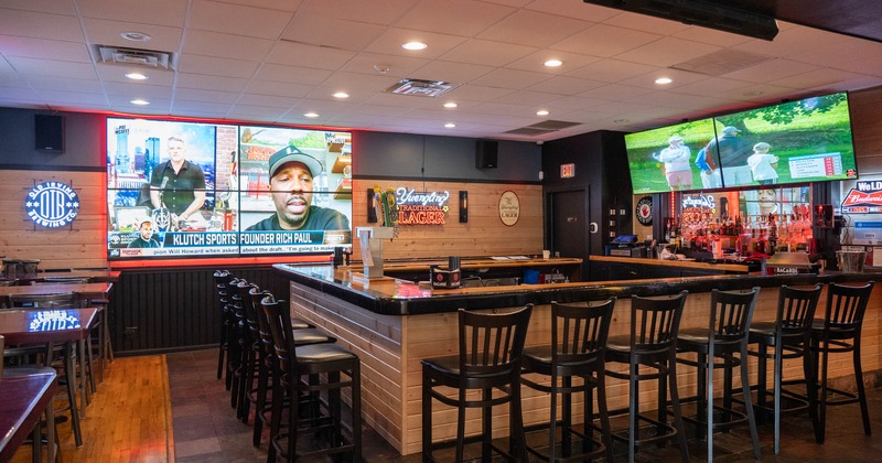 Interior, a bar with a bar stools