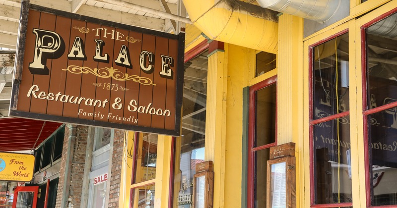 Exterior, entrance, sign above