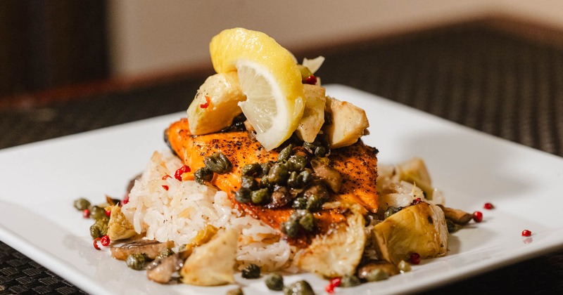 Tuscan Truffle Salmon, served