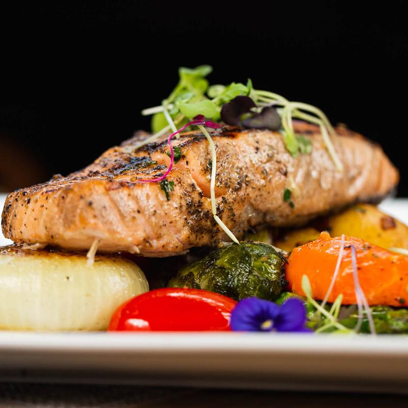 Grilled Salmon with Baby Vegetables photo