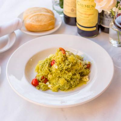 Spaghetti Squash with Pesto.