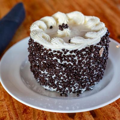 Cannoli cake, with chocolate sprinkles