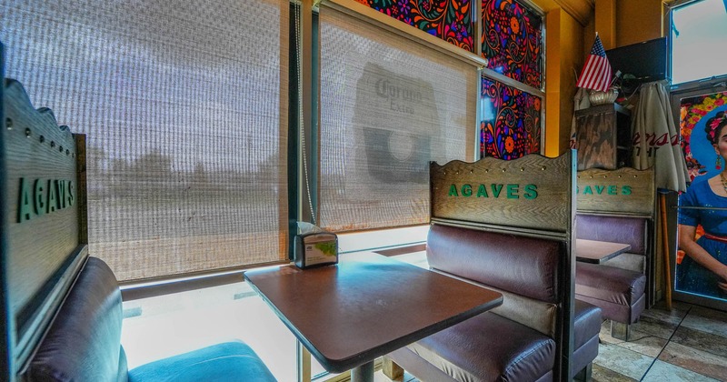 Interior, booths by the window