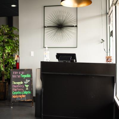 Interior, front desk.