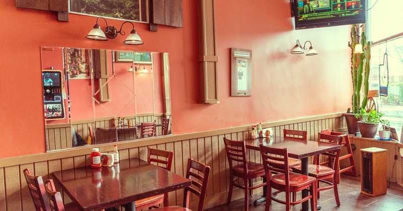 Interior, seating area, tables and chairs