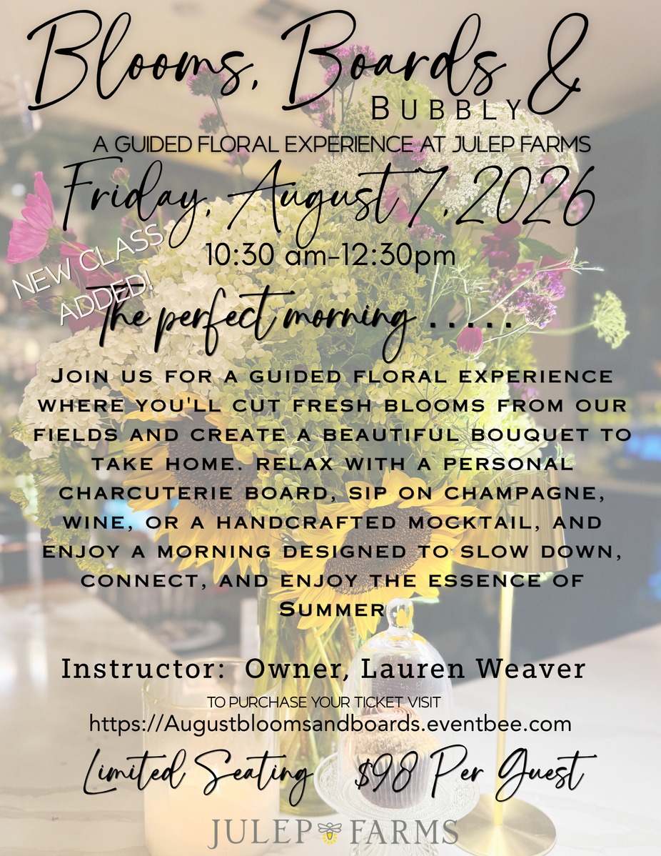 Blooms, Boards and Bubbly - August Class! event photo
