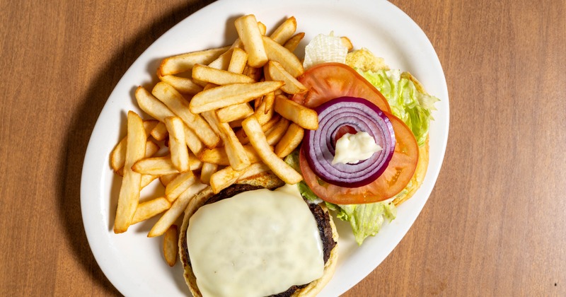 Cheeseburger and fries