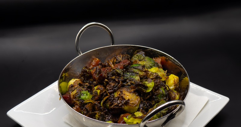Roasted brussels sprouts with crispy bacon