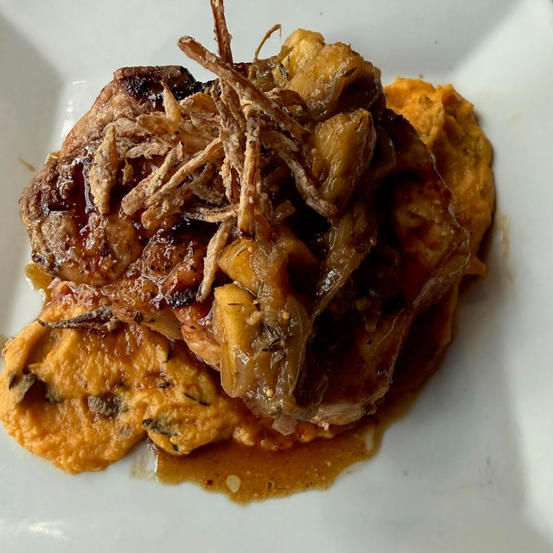 Apple-Bourbon Glazed Pork Chop photo