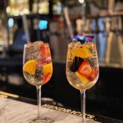 Two glasses of white sangria.