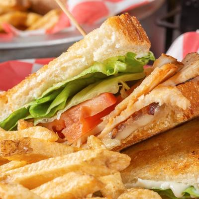 Turkey club and fries