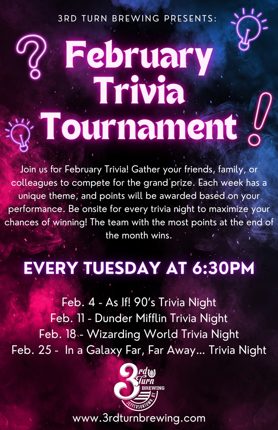 February Trivia at 3rd Turn Brewing event photo