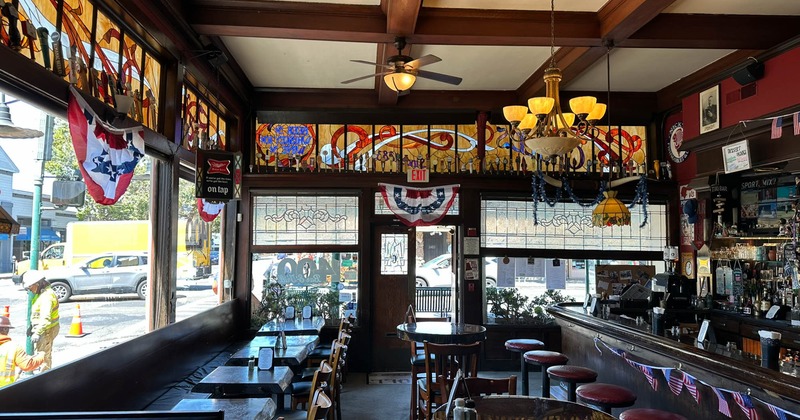 Interior, seating area and bar